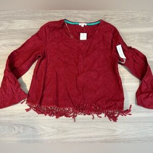 Elegant Red Women's Blouse XL